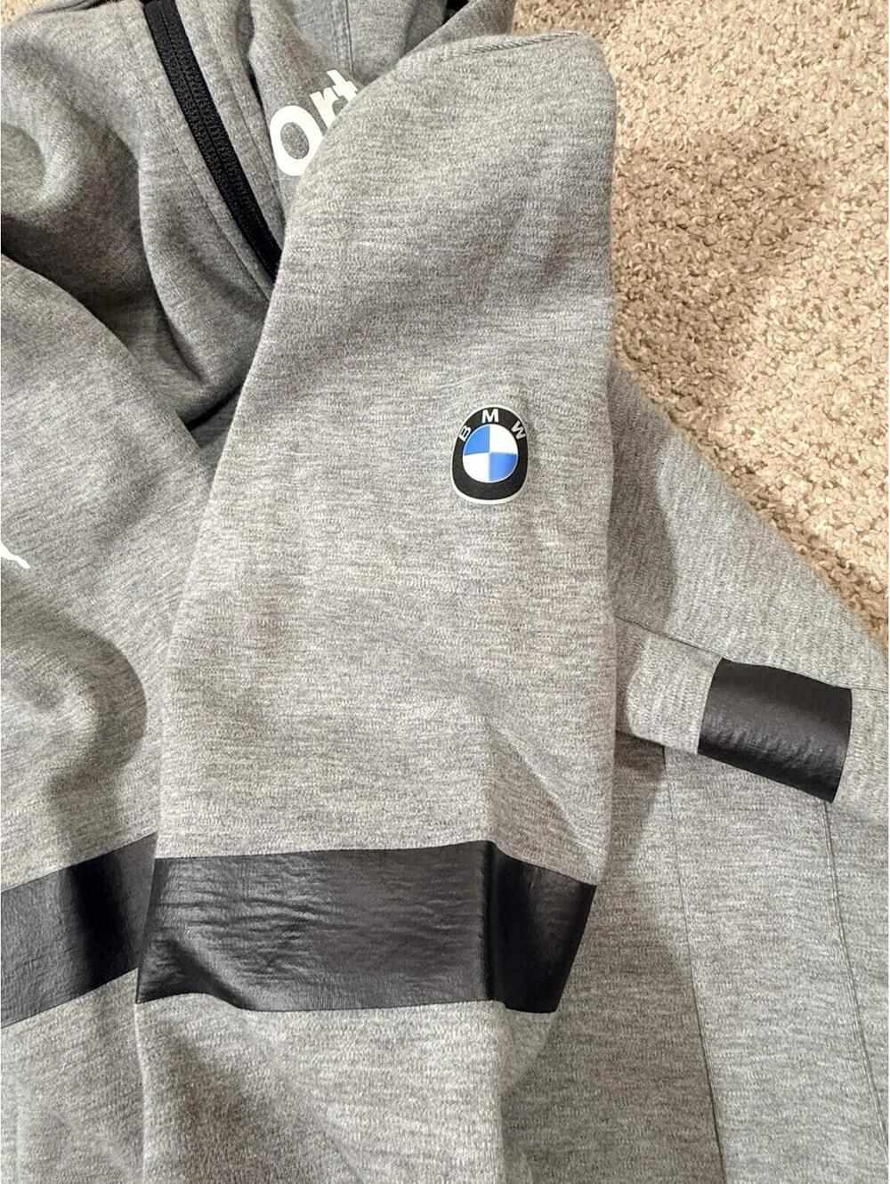 PUMA BMW M Motorsport Men's Full-Zip Hoodie Heather Gray Jacket Size Small - Picture 9 of 16